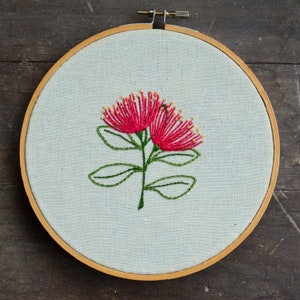 New Zealand Flower Collection - Pōhutukawa Embroidery Pattern - Digital ...