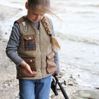 Gilet Mimetica Leggera Da Pesca E Caccia Per Ragazzi | Oyolan - Giubbotto Senza Maniche Con Multitasche, Regolabile Per Bambini 8-14 Anni - Verde Militare