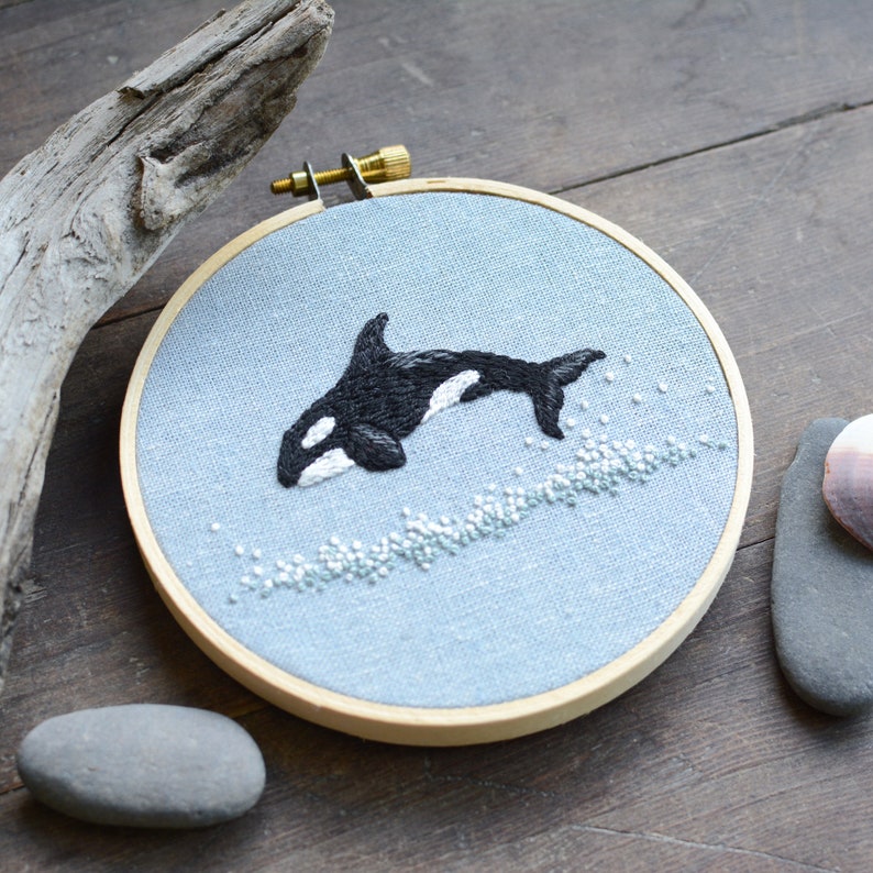 Whale Collection Orca Embroidery Pattern Digital Pattern Video Class image 2