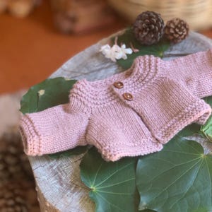 Classic Cloth Doll Clothes - Hedgerow Cardigan - Digital Knitting Pattern