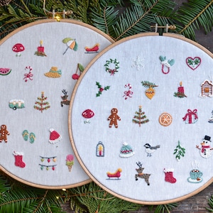Christmas Mini Embroideries - BUNDLE Northern and Southern - Digital PDF Sewing Pattern + Video Class