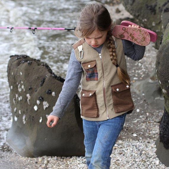 twigandtale Fishing Vest - Child - Add-On for Trailblazer Vest - Digital PDF Pattern