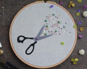 Enchanted Shears Embroidery Pattern – Floral Confetti (Digital PDF)