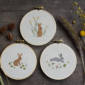 Bunny Embroidery Collection - BUNDLE - Digital Pattern + Video Class