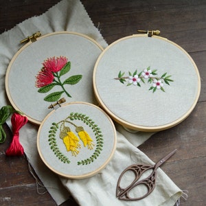 New Zealand Flower Embroidery Collection BUNDLE - Digitales PDF Schnittmuster + Video Kurs