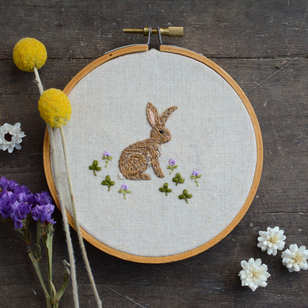 Bunny Collection Bunny in the Clover Patch Embroidery Pattern Digital ...