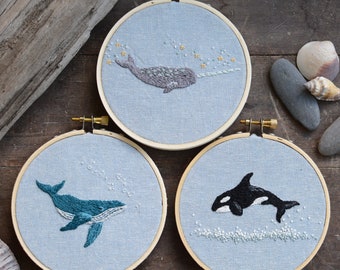Whale Embroidery Collection BUNDLE - Digital Pattern + Video Class