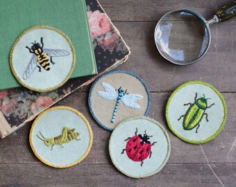 Insect Patches Embroidery Pattern - Digital PDF Sewing Pattern + Video Class