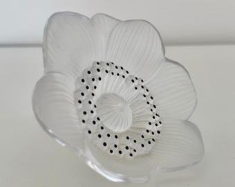 New in Box: Lalique Anemone Flower Sculpture ~ Symbol of Purity