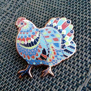 Ornate Chicken Pins in Rose Gold image 2