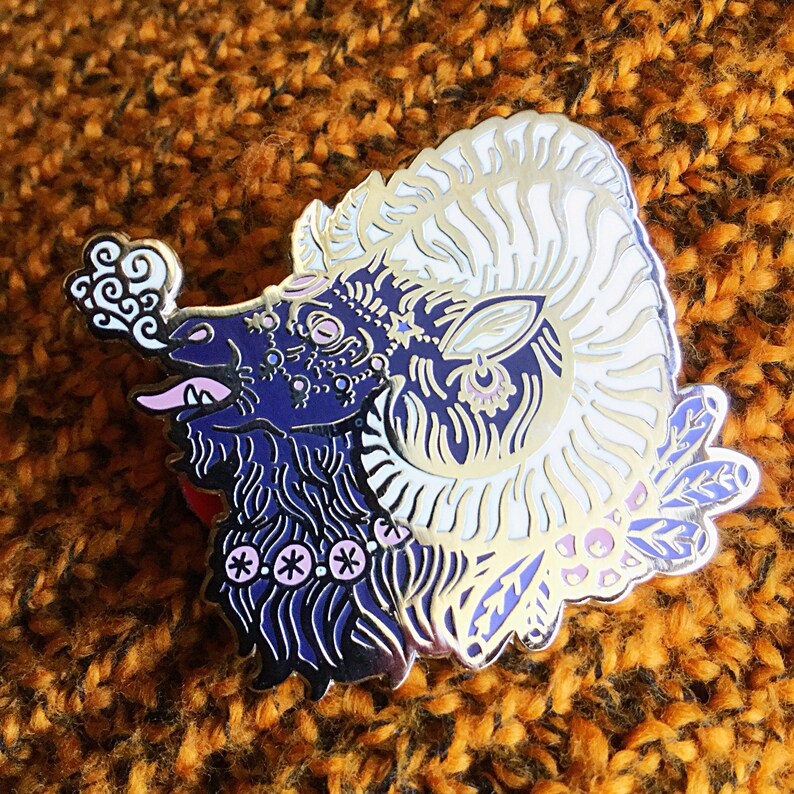 Silver Krampus Enamel Pin | Etsy