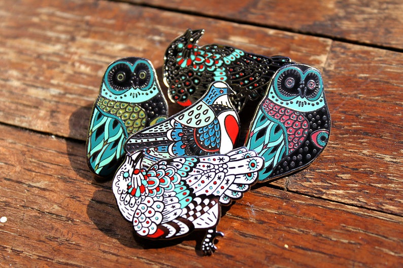 Enamel Raven Pins image 7