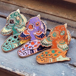 Reverse Mermaid Rose Gold Enamel Pins