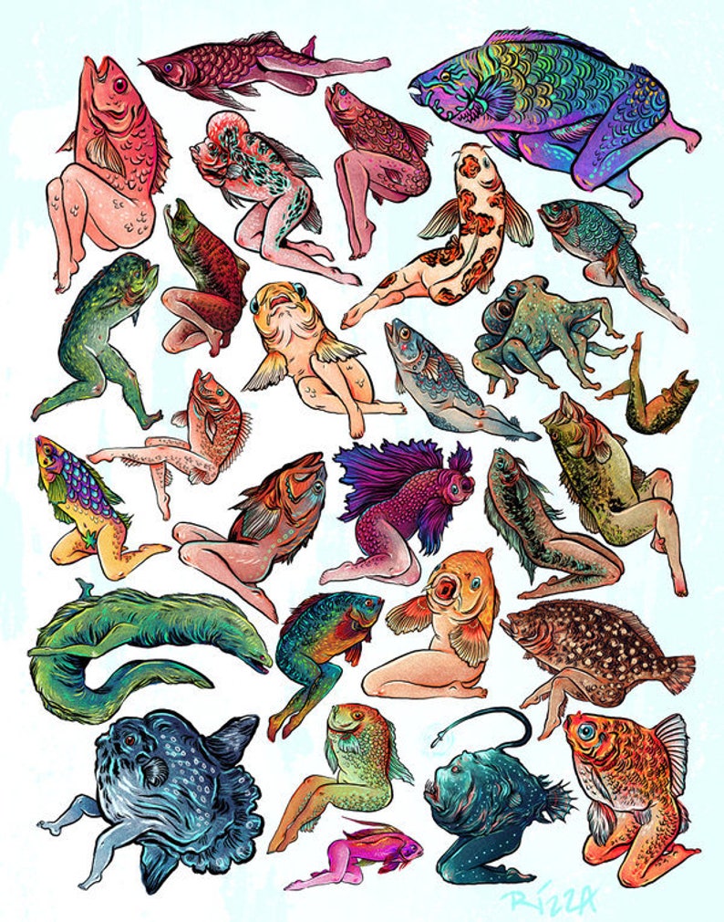 Reverse Mermaids 8x10 Metallic Print image 1