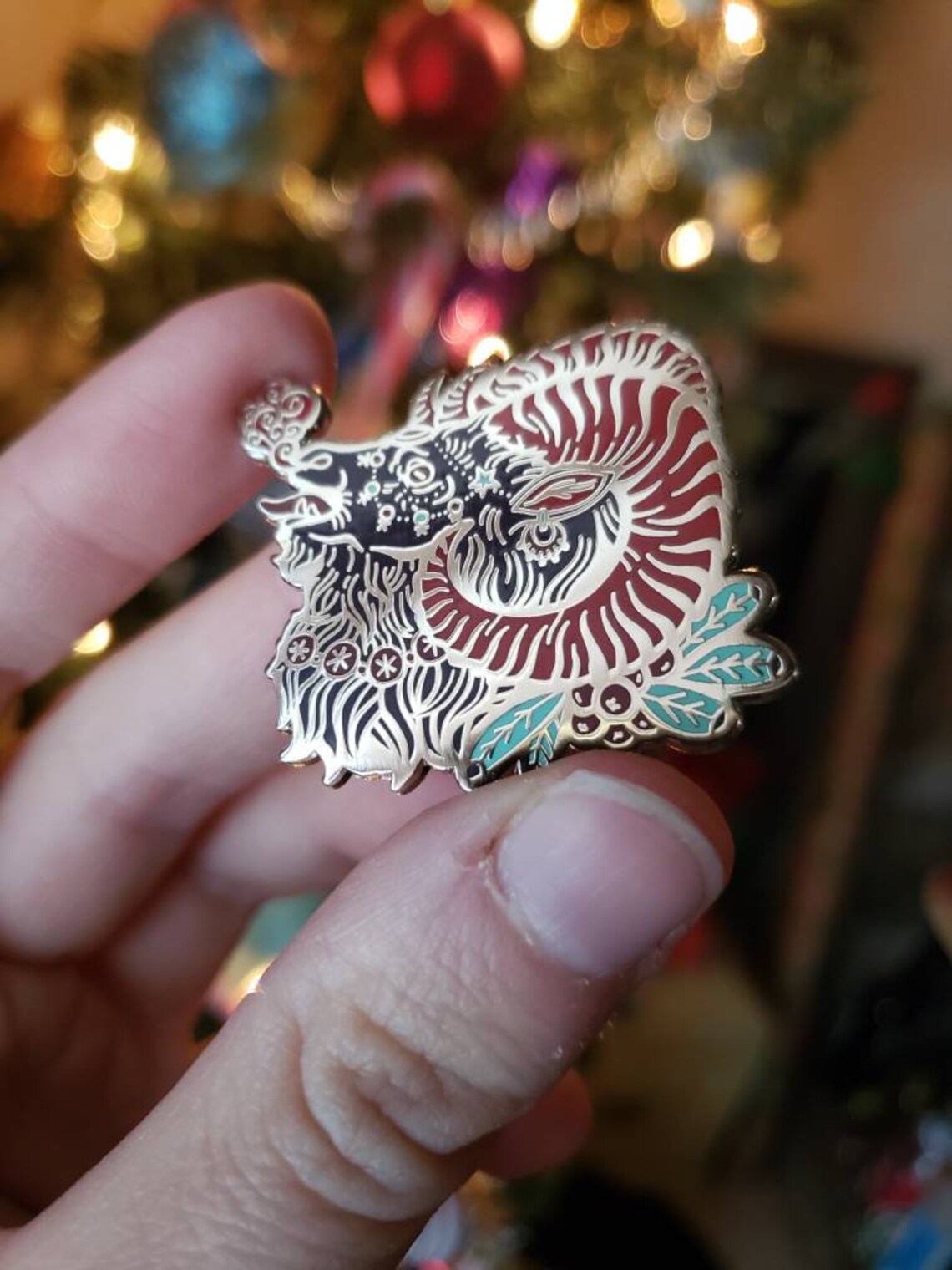 Silver Krampus Enamel Pin | Etsy