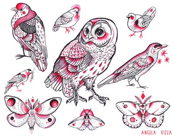 8x10" Flight Tattoo Flash Print