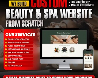 Custom Spa Website, Wellness Website, Barbershop Website, Barber Website, Beauty salon Website, Hair salon Website, Salon booking Website