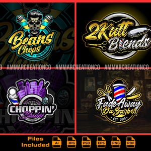 Custom Logo Design Barber Logo DIY Barber Shop Logo Hair Salon Logo Fade Logo Beauty Salon Logo Hair Cut Logo Template Barber Pole Unique