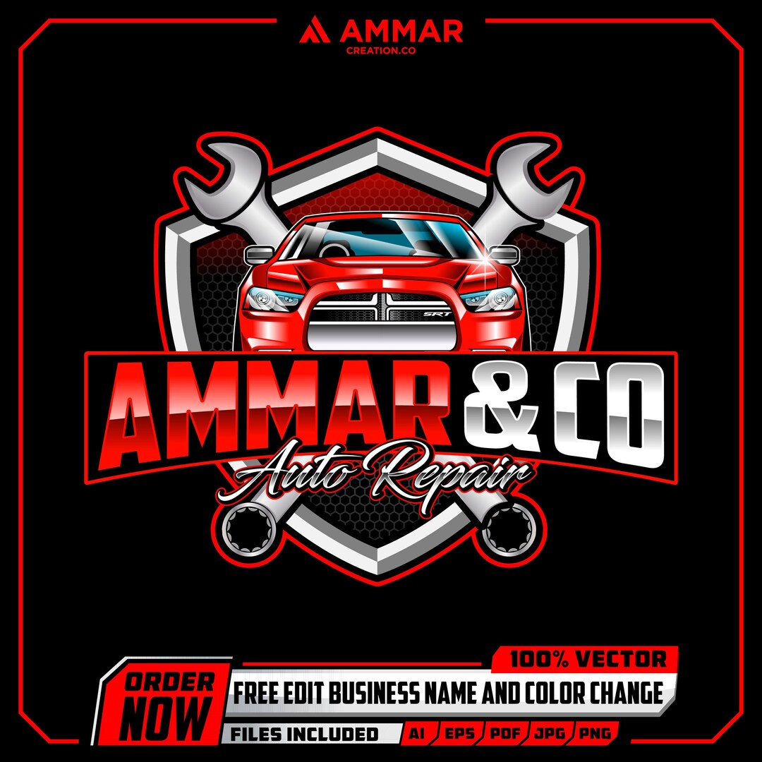 Custom Auto Repair Logo, Mechanic Logo, Car Repair Logo, Automotive ...