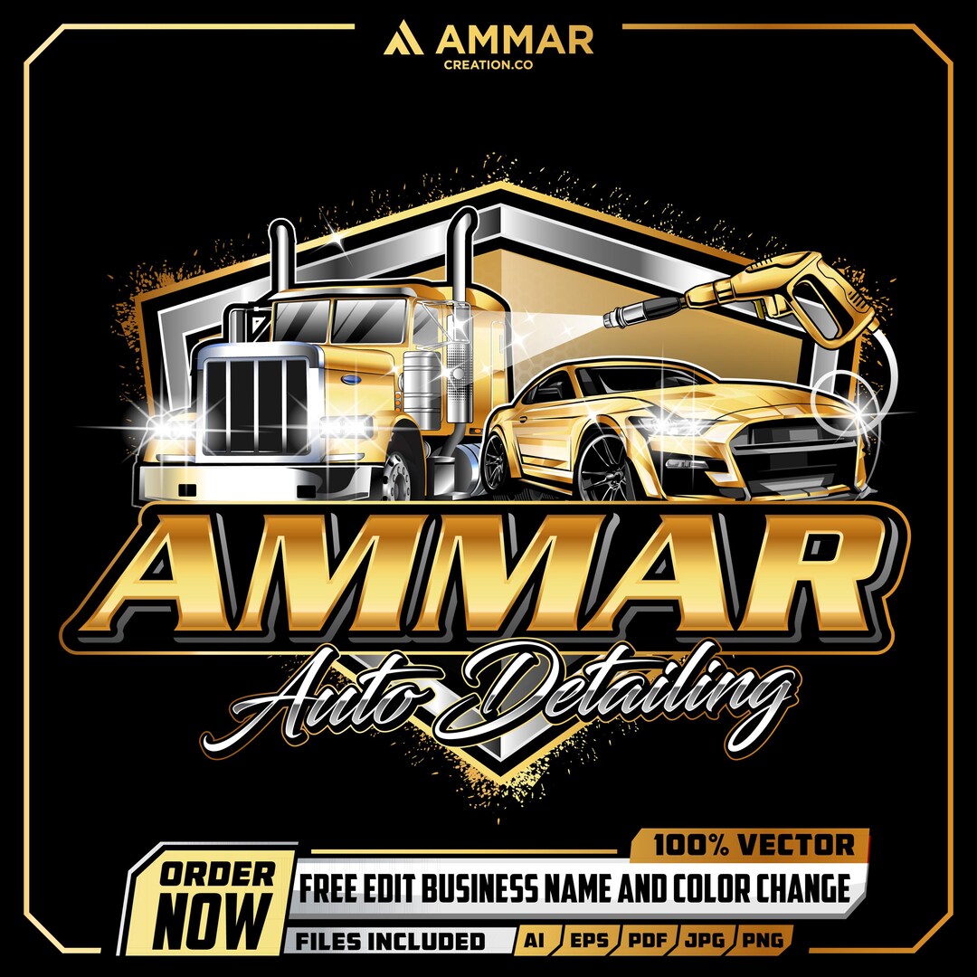 Custom Auto Detailing Logo, Truck Detailing Logo, Paint Correction Logo ...