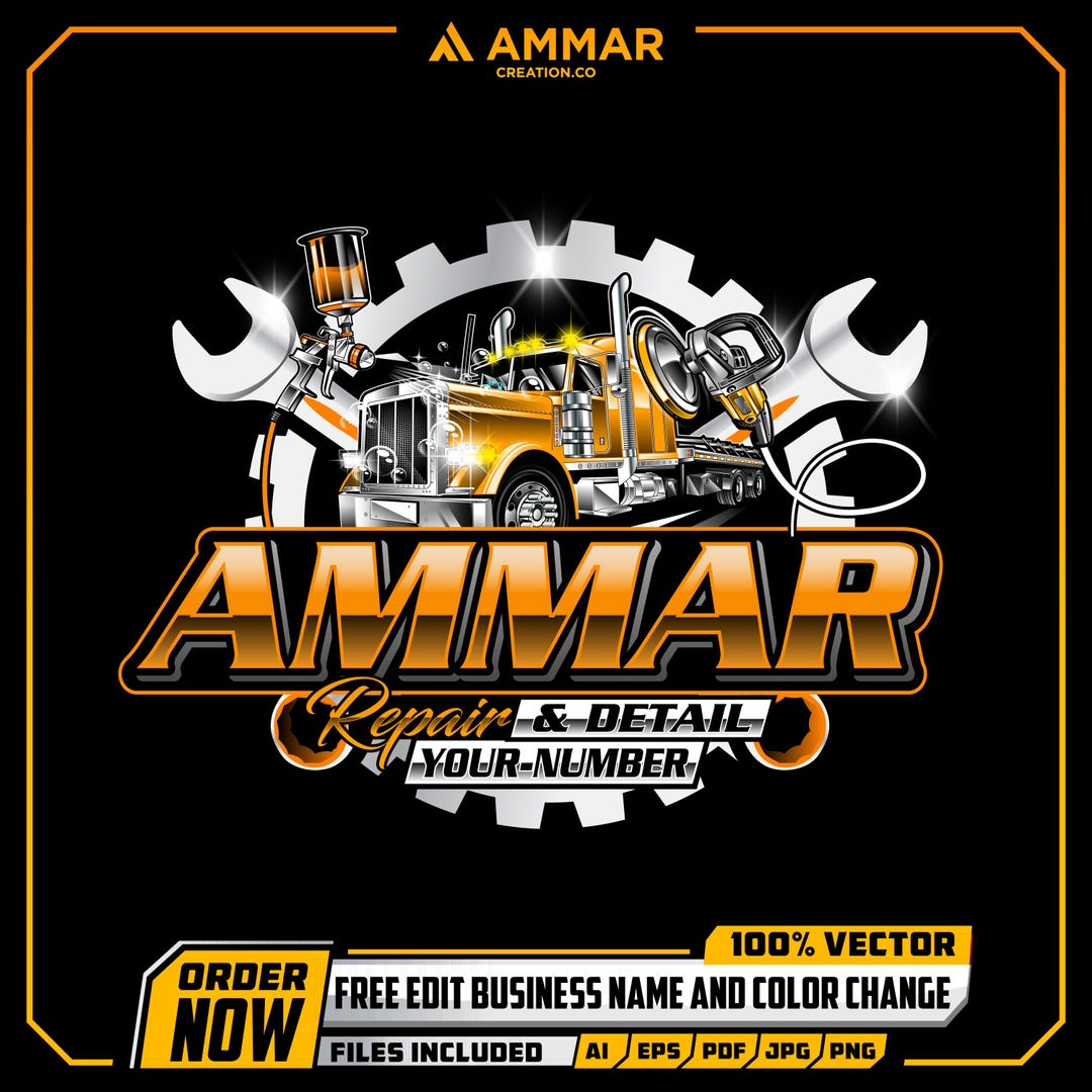 Custom Auto Repair Logo, Mechanic Logo, Automotive Logo, Truck Repair ...