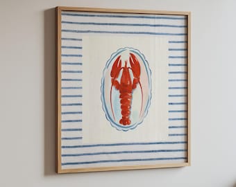 Watercolor Lobster Print: Coastal Kitchen Wall Art (Digital Download)