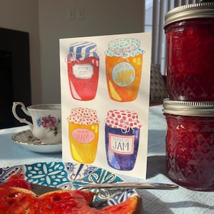 Watercolor Card of Jam Jars &quot;You&#39;re My Jam!&quot;