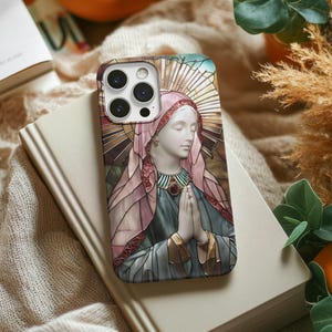 Jungfrau Maria Glasmalerei-Handyhülle: Spirituelle Geschenke, einzigartige Kunst-Handyhüllen, vom Glauben inspirierte Accessoires