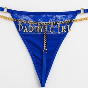 Custom Name Thong, Personalized Chain Letter Panties, Adjustable Sexy Lingerie Gift for Her, Custom Lingerie with Letter Charms, for Couples