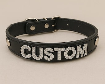 Custom Choker Collar Necklace | Personalized Letter Choker Necklace, Rhinestone Letter choker, Cosplay Collar, Anniversary Gifts for Husband