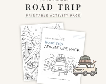 Road Trip Kids Activity Pack: Travel Games, Car Activities, Coloring Pages, Scavenger Hunts (Printable PDF)