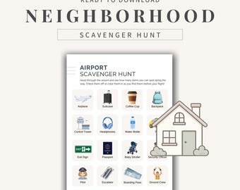 Neighborhood Scavenger Hunt for Kids, Printable Outdoor Activity