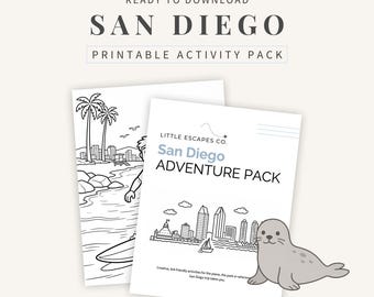 San Diego Aktivitätspaket für Kinder: Reisespiele, Malseiten, Schnitzeljagden (druckbare PDF)