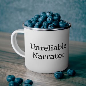 Adventure Awaits Enamel Camping Mug - Ideal for Outdoor Enthusiasts, Book and Coffee Lovers, Story tellers Hiking, Travel, Gift for Campers