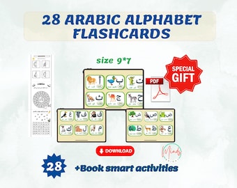 Arabic Alphabet Flashcards Learn Arabic Letters for Kids Arabic Flashcard Educational Printable ArabiclearnTool