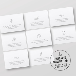 Set di cartoline "Ancora dell'anima" | 8 cartoline da scaricare | Formato A6 orizzontale + verticale + mobile | Affermazioni, ispirazione, coaching, regalo