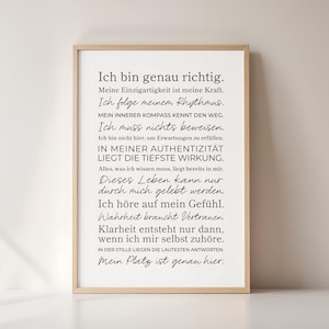 Framed affirmation poster &quot;Inner Clarity&quot; | Print + wooden frame | Spiritual quote for your wall