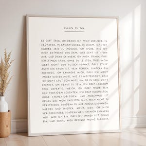 Terug naar mezelf – minimalistische typografieposter met mindfulness-citaat voor boho-muurdecoratie, zelfliefde, yogaruimtes en coachingafbeeldingen