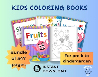 Kids Coloring Book Bundle | 500+ Pages, Educational Printables (PDF)