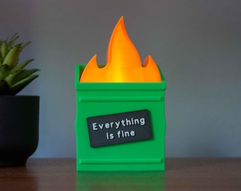Personalized Funny Gag Tea Light Holder (Dumpster Fire) - Includes LED Tealight