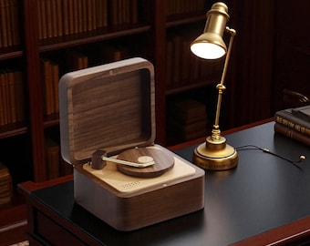 Vintage Wooden Music Box: Handcrafted Retro Melody Gift
