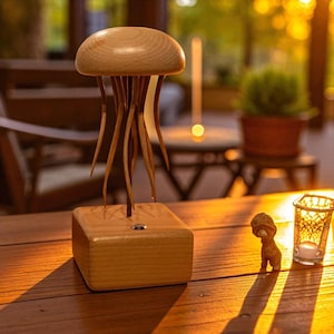 Caja de música de ballena de madera, escultura de narval autómata, arte de madera hecho a mano, adorno mecánico de ballena, decoración única para el hogar, estatua de madera tallada