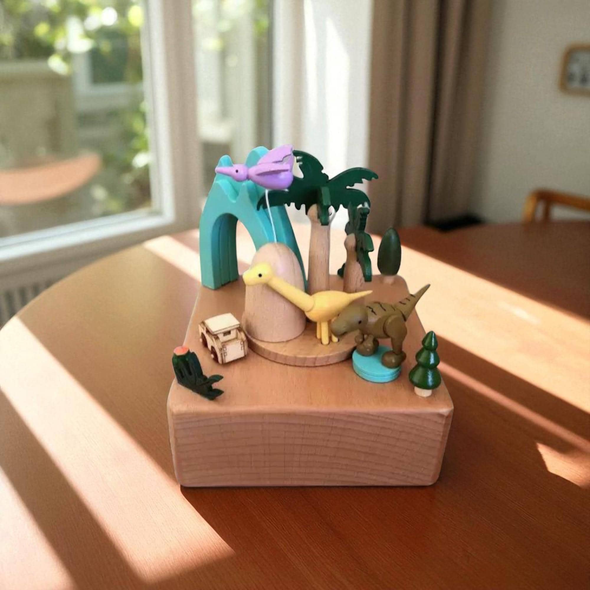 パーソナライズされた木製恐竜オルゴール - お子様へのカスタム名入れ