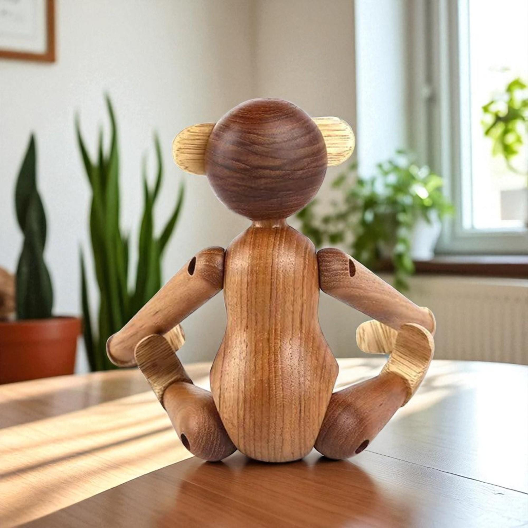 Mid-century Modern Wooden Monkey: Danish Vintage Style Decor - Etsy