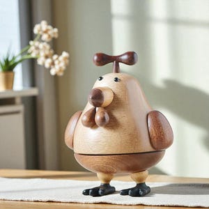 Handgemachte hölzerne Huhnfigurine | Niedliche Vogel-Skulptur zum Aufziehen | Rustikale Bauernhof Tier Wohnkultur | Geschenk für Sie & Ihn