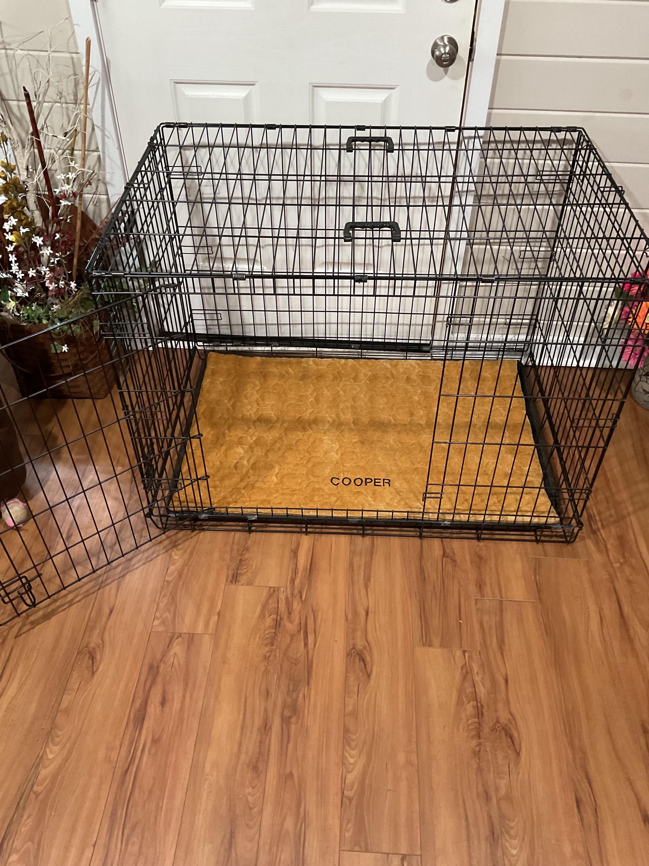 Quilted Dog Crate Liner Personalized Dog Bed Washable Gold - Etsy