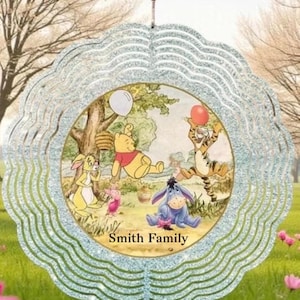 Personalisierte Winnie the Pooh Windspiel - 10 ”wunderliche Gartendekoration