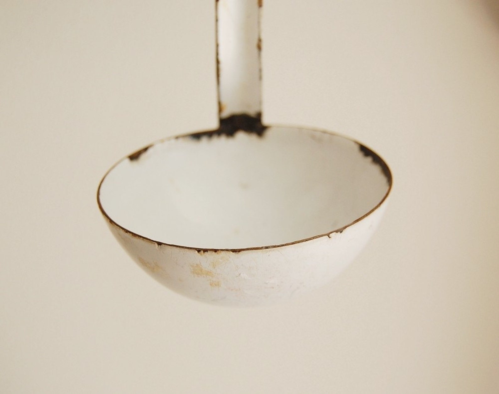 Vintage White Enamelware Ladle from Sweden Etsy