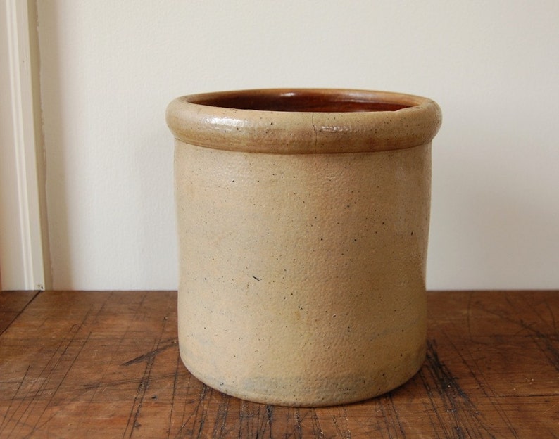 Antique Salt Glazed Stoneware Crock Etsy