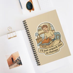 Therapy Journal, Ruled Line Notebook for Note Taking, Mental Health Journal, Therapy Notes Journal, Spiral Bound Notebook
